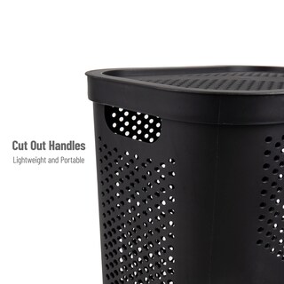 Foto 4 | Cesta Para Ropa Mind Reader, 60 L, Delgada, Con Tapa De Plástico Negro - Venta Internacional.