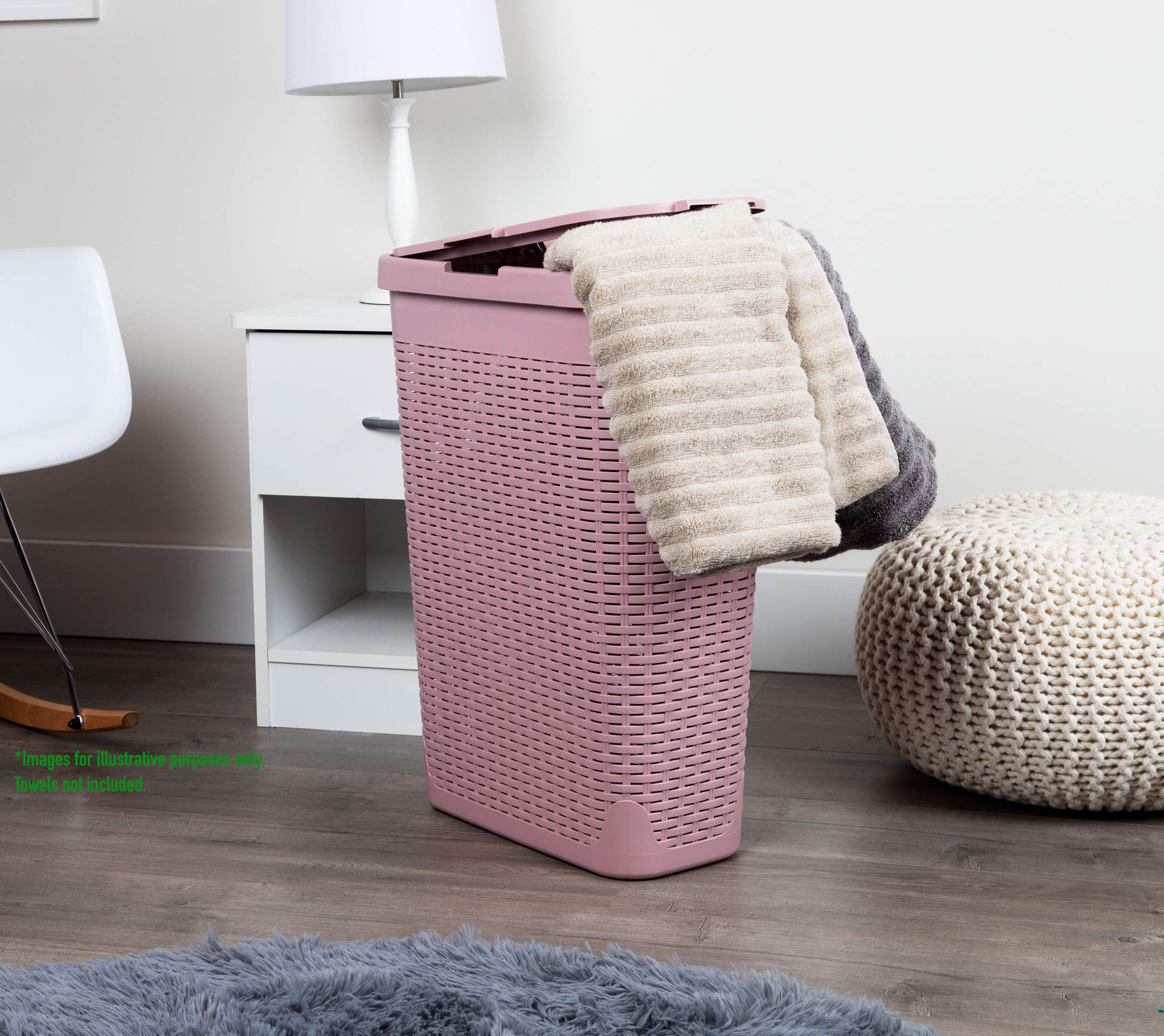 Foto 3 pulgar | Cesta Para Ropa Mind Reader, 40 L, Delgada, Con Tapa De Plástico, Rosa - Venta Internacional.
