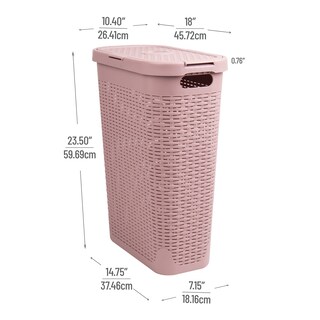 Foto 3 | Cesta Para Ropa Mind Reader, 40 L, Delgada, Con Tapa De Plástico, Rosa - Venta Internacional.