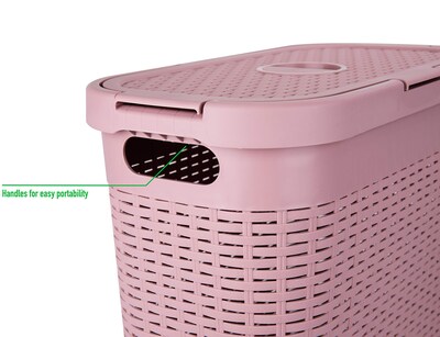 Foto 6 | Cesta Para Ropa Mind Reader, 40 L, Delgada, Con Tapa De Plástico, Rosa - Venta Internacional.
