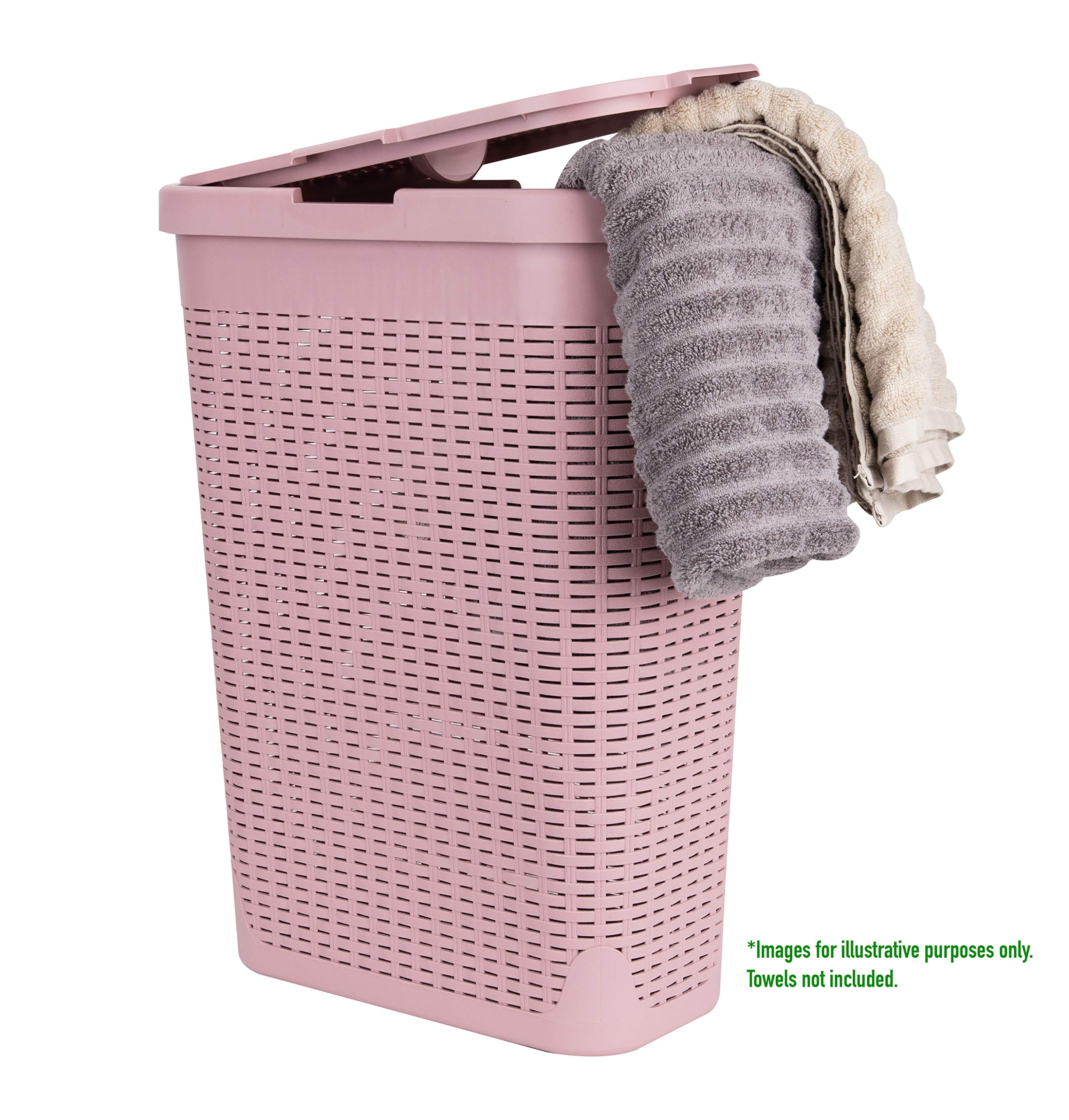 Foto 8 pulgar | Cesta Para Ropa Mind Reader, 40 L, Delgada, Con Tapa De Plástico, Rosa - Venta Internacional.