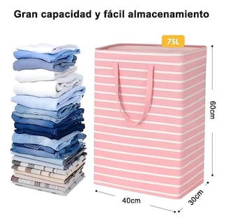 Foto 2 | Cesto De Ropa Tucson Sucia Grande Plegable De 75 L 4 Piezas