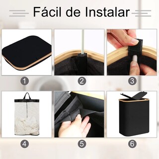 Foto 3 | Cesto Plegable para Ropa Sucia con Tapa y 2 Bolsas Extraíbles