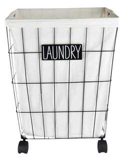 Foto 1 | Bote Ropa Zense Cairo Negro Con Blanco 38x42x50cm