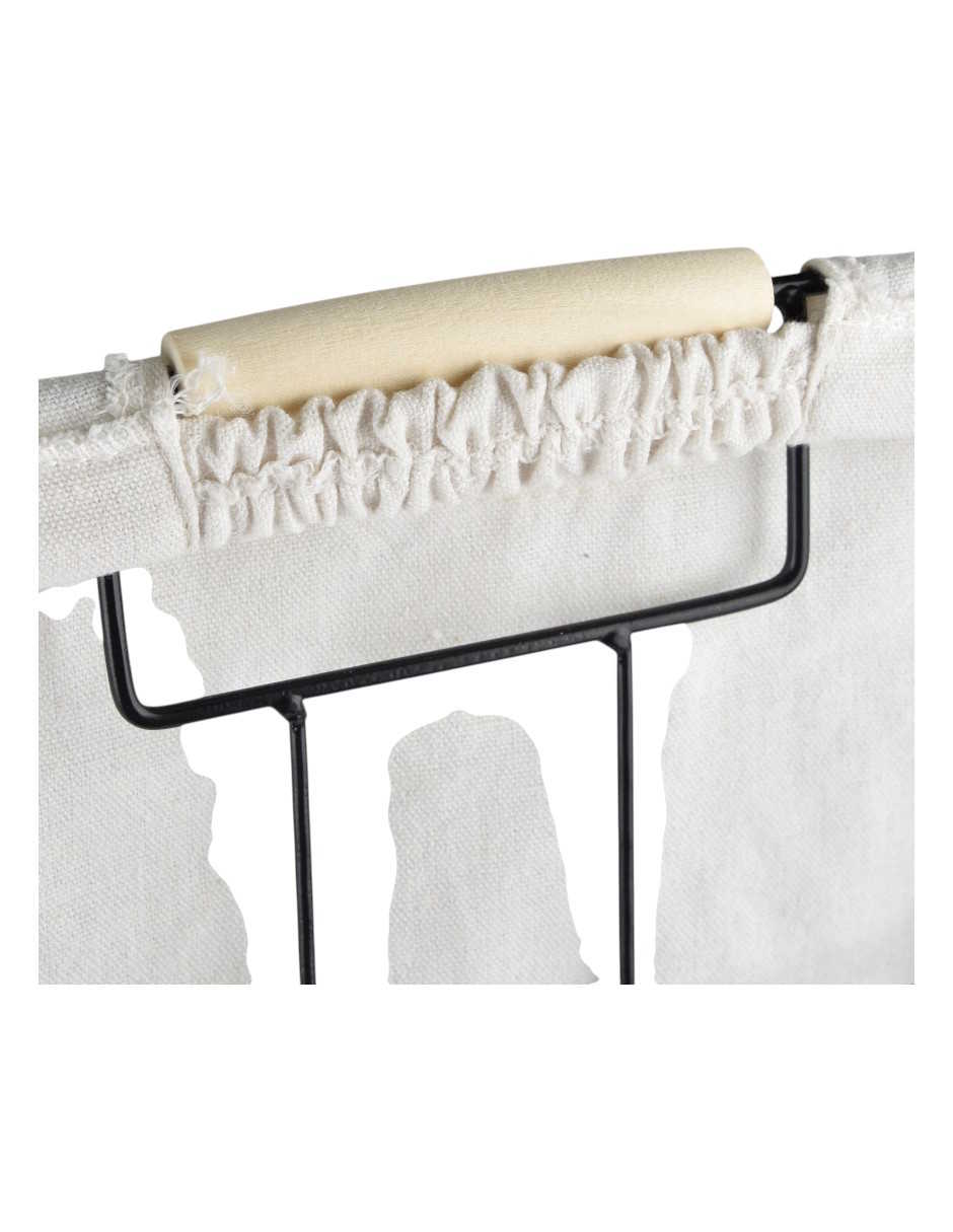 Foto 4 pulgar | Bote Ropa  Zense Cairo Negro Con Blanco 38x42x50cm