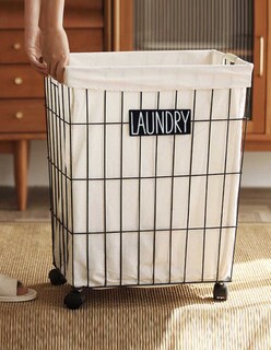 Foto 4 | Bote Ropa Zense Cairo Negro Con Blanco 38x42x50cm