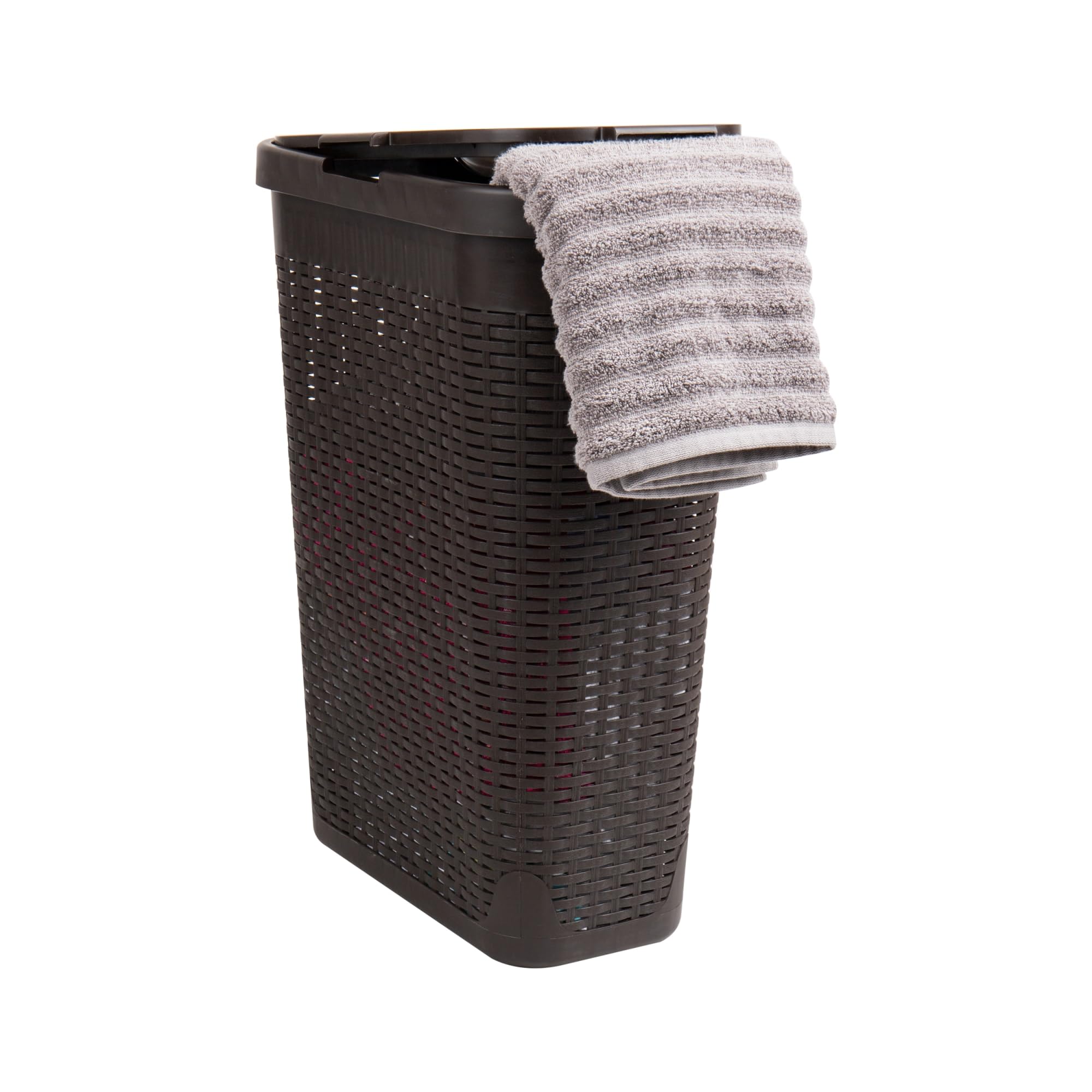 Foto 2 pulgar | Cesta Para Ropa Mind Reader, 40 L, Delgada, Con Tapa De Plástico, Color Marrón - Venta Internacional.