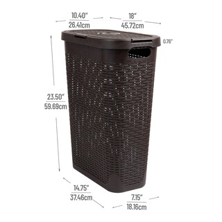 Foto 3 | Cesta Para Ropa Mind Reader, 40 L, Delgada, Con Tapa De Plástico, Color Marrón - Venta Internacional.