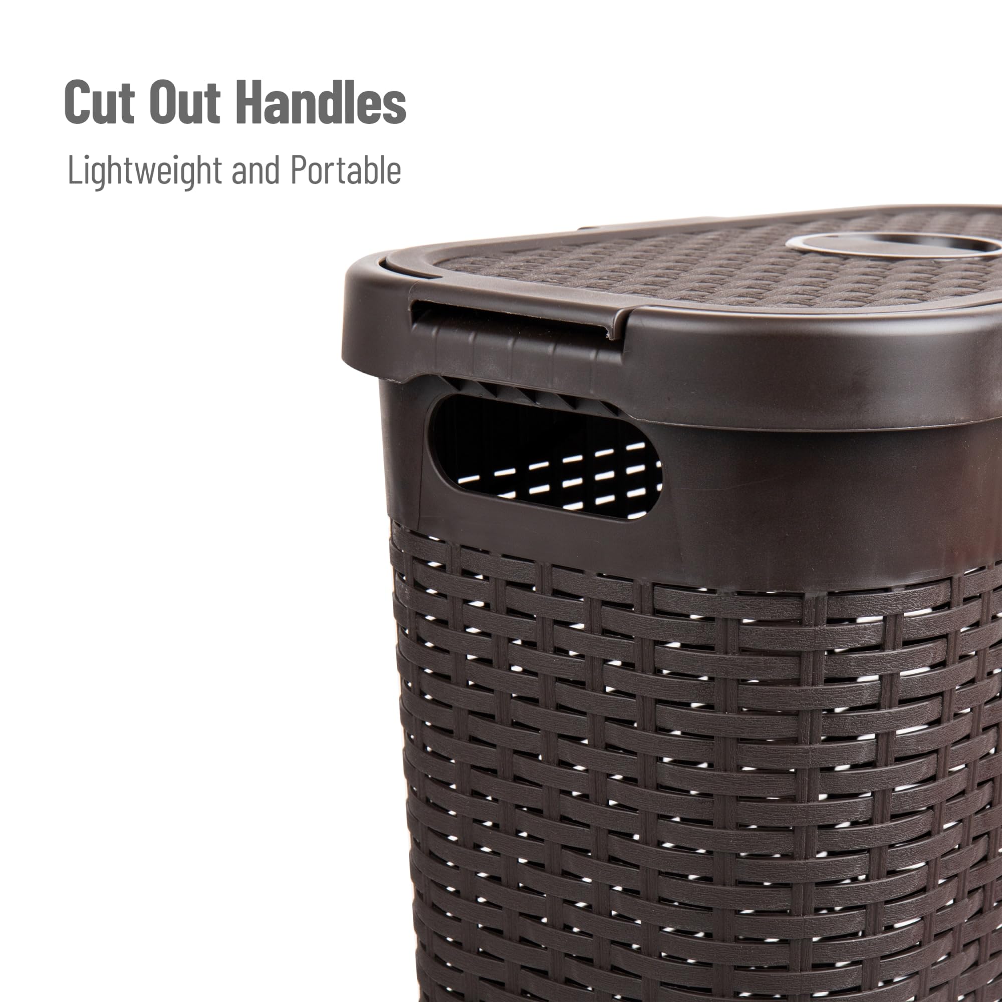 Foto 5 pulgar | Cesta Para Ropa Mind Reader, 40 L, Delgada, Con Tapa De Plástico, Color Marrón - Venta Internacional.