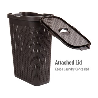 Foto 5 | Cesta Para Ropa Mind Reader, 40 L, Delgada, Con Tapa De Plástico, Color Marrón - Venta Internacional.