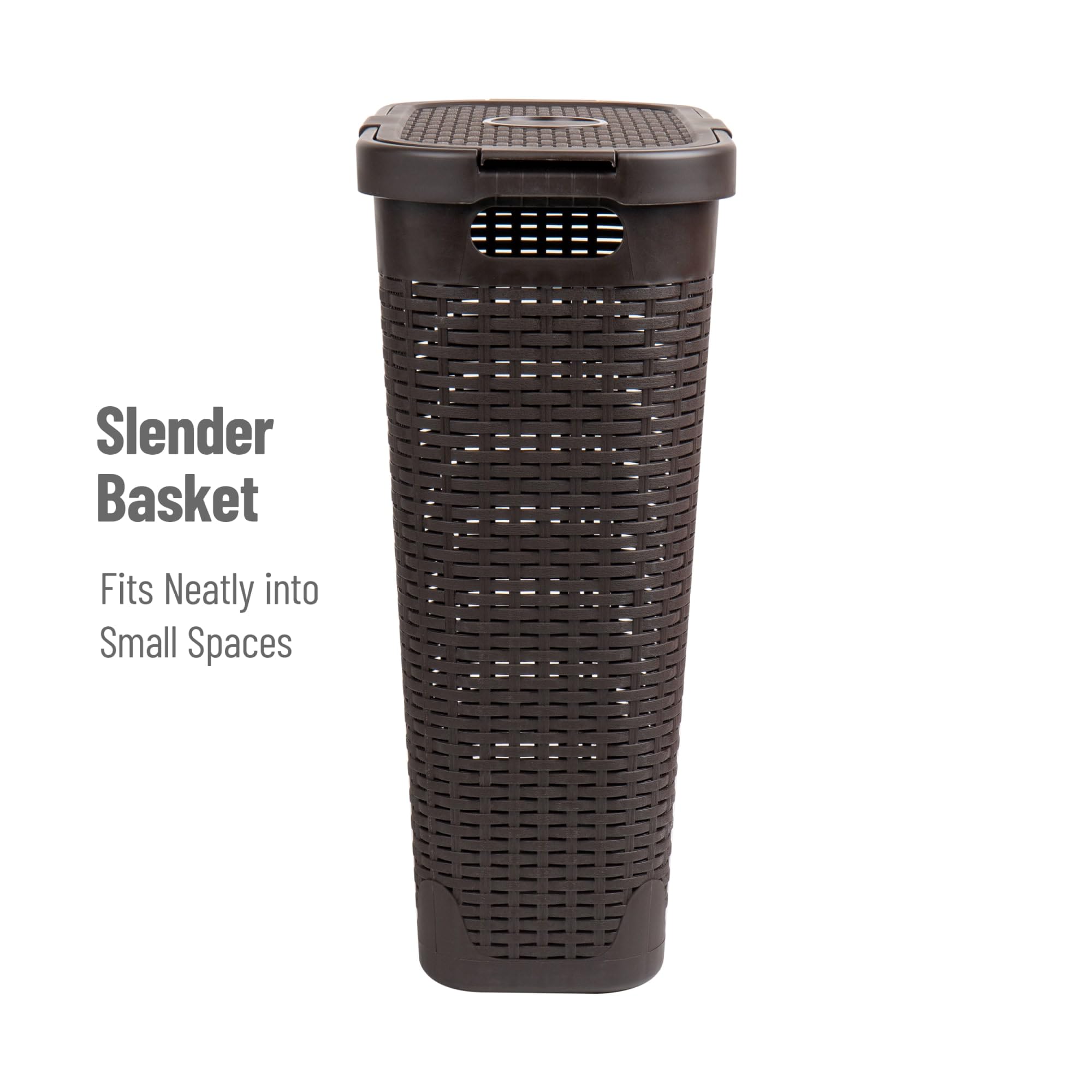 Foto 7 pulgar | Cesta Para Ropa Mind Reader, 40 L, Delgada, Con Tapa De Plástico, Color Marrón - Venta Internacional.