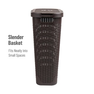 Foto 6 | Cesta Para Ropa Mind Reader, 40 L, Delgada, Con Tapa De Plástico, Color Marrón - Venta Internacional.