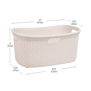 Foto 3 | Cesta De Lavandería Mind Reader De 40 Litros Con Tapa De Plástico, Color Marfil - Venta Internacional.