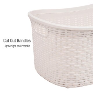 Foto 4 | Cesta De Lavandería Mind Reader De 40 Litros Con Tapa De Plástico, Color Marfil - Venta Internacional.