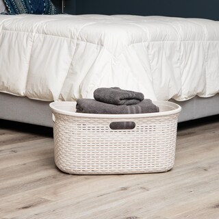 Foto 7 | Cesta De Lavandería Mind Reader De 40 Litros Con Tapa De Plástico, Color Marfil - Venta Internacional.