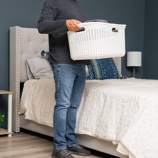 Foto 2 | Cesta De Lavandería Mind Reader, 40 L, Diseño De Mimbre, Plástico, Color Marfil - Venta Internacional.