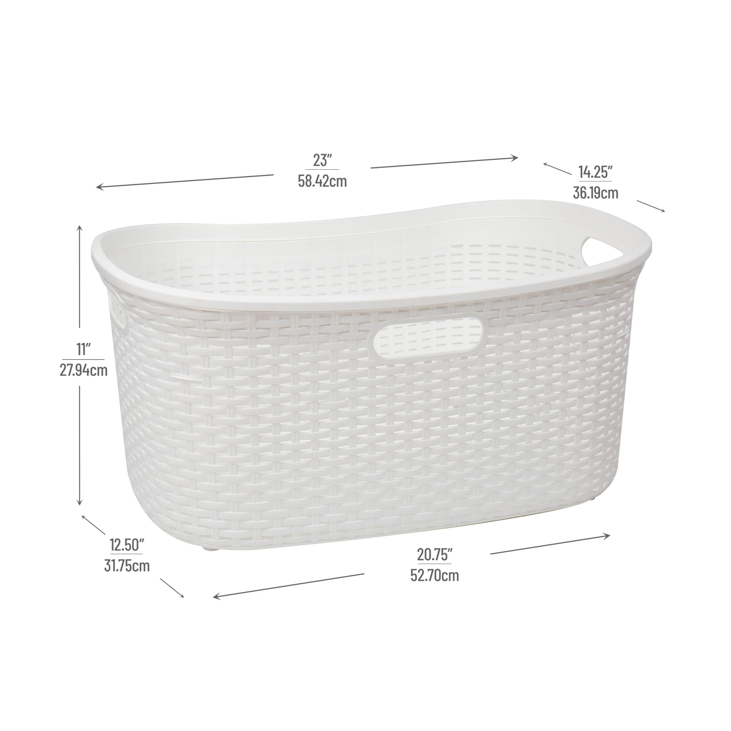 Foto 4 pulgar | Cesta De Lavandería Mind Reader, 40 L, Diseño De Mimbre, Plástico, Color Marfil - Venta Internacional.