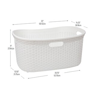 Foto 3 | Cesta De Lavandería Mind Reader, 40 L, Diseño De Mimbre, Plástico, Color Marfil - Venta Internacional.