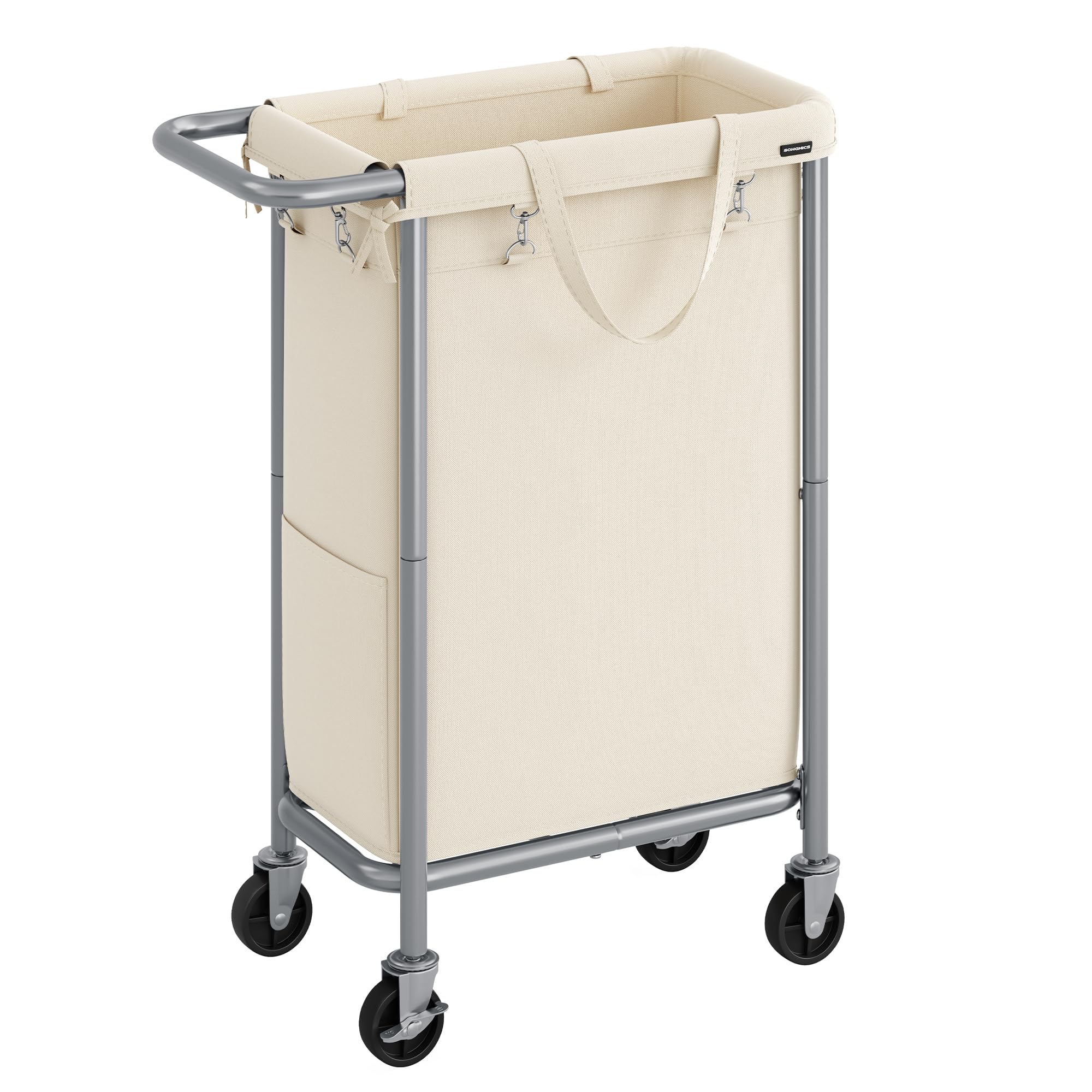 Cesta De Lavandería Songmics Rolling Con Ruedas De 90 Litros Con Forro Crema - Venta Internacional. $1,721