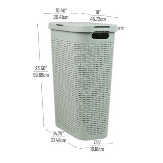 Foto 3 | Cesta Para Ropa Mind Reader, 40 Litros, Delgada, Con Tapa De Plástico, Color Menta - Venta Internacional.