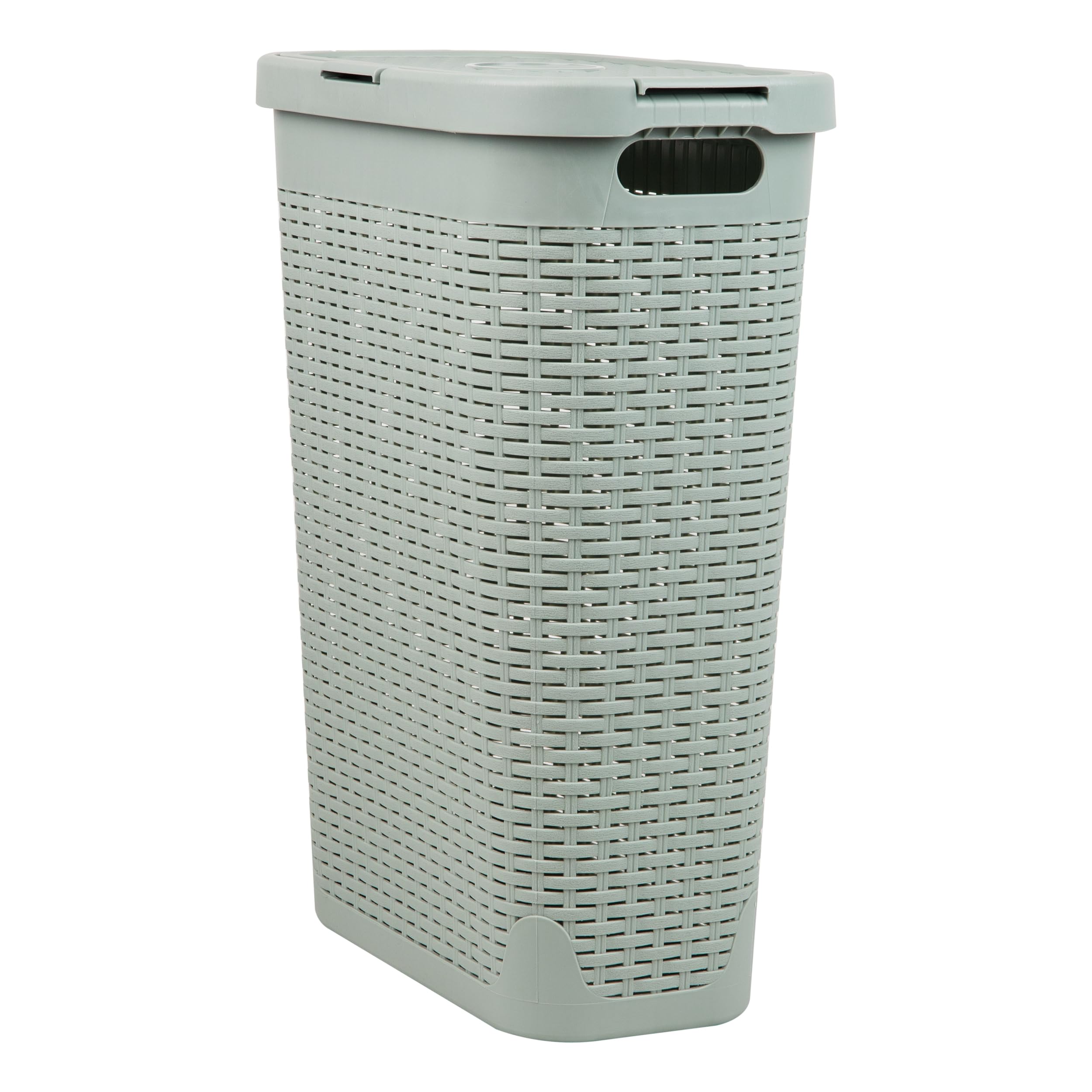 Foto 7 | Cesta Para Ropa Mind Reader, 40 Litros, Delgada, Con Tapa De Plástico, Color Menta - Venta Internacional.