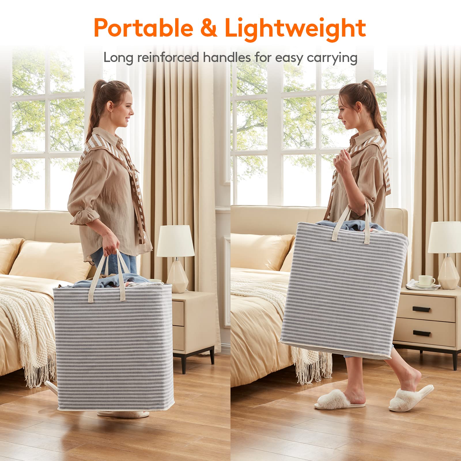 Foto 5 | Cesto De Ropa Lifewit, Grande, Plegable, 100 L X 2, Gris - Venta Internacional.