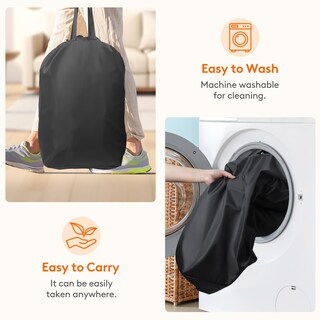 Foto 5 | Cesta De Lavandería Lifewit De 100 Litros Con Tapa, Asas Y Bolsa Extraíble - Venta Internacional.