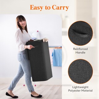 Foto 6 | Cesta De Lavandería Lifewit De 100 Litros Con Tapa, Asas Y Bolsa Extraíble - Venta Internacional.