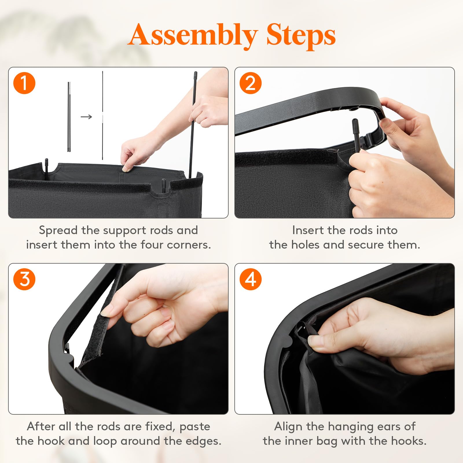 Foto 7 | Cesta De Lavandería Lifewit De 100 Litros Con Tapa, Asas Y Bolsa Extraíble - Venta Internacional.