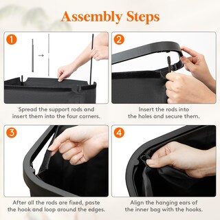 Foto 7 | Cesta De Lavandería Lifewit De 100 Litros Con Tapa, Asas Y Bolsa Extraíble - Venta Internacional.