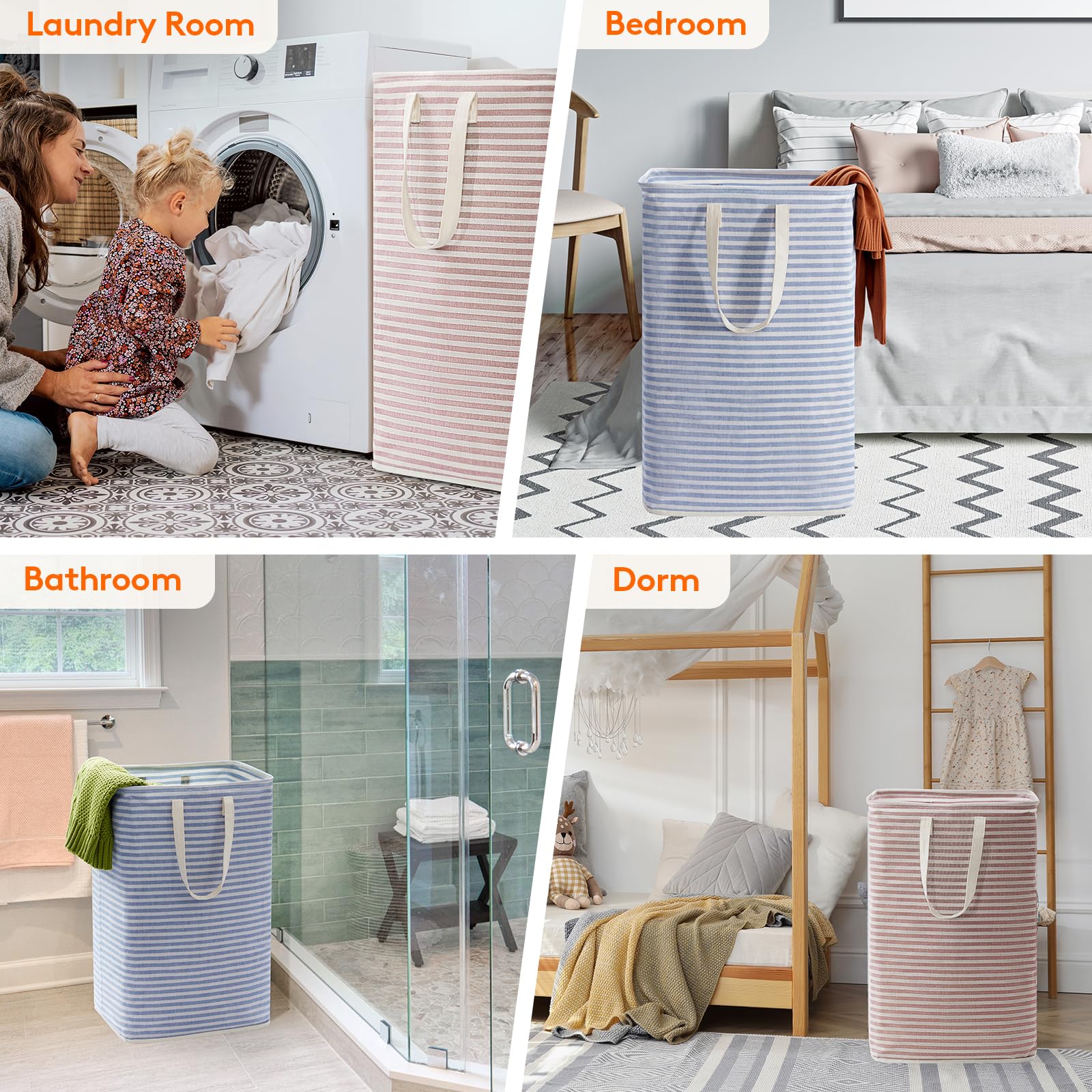 Foto 8 pulgar | Cesto De Ropa Lifewit, Grande, Plegable, Paquete De 2 Unidades, 160 L, Rosa Y Azul - Venta Internacional.