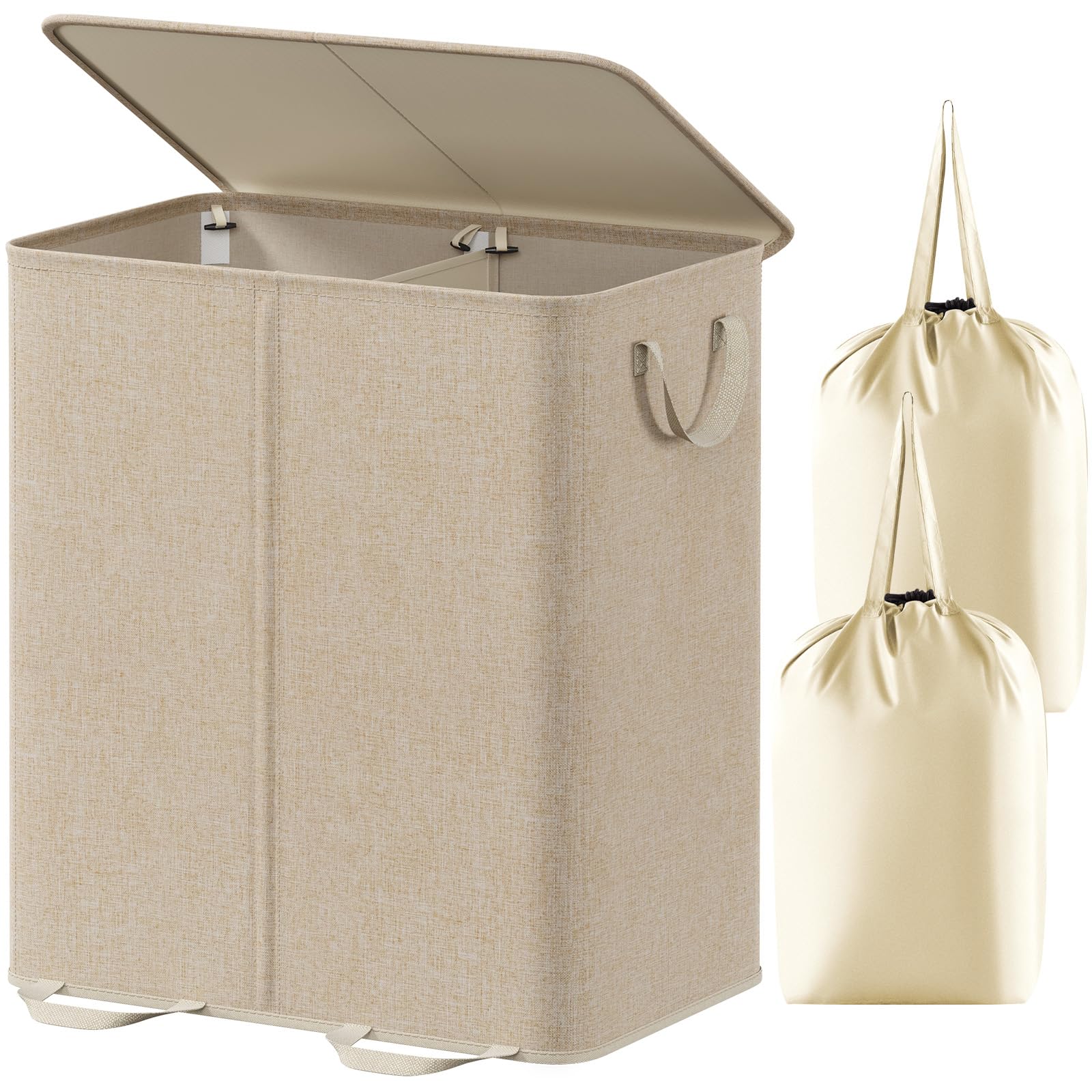 Foto 1 | Cesto De Ropa Lifewit Doble Con Tapa Y Bolsas Extraíbles, 155 L - Venta Internacional.