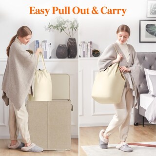 Foto 4 | Cesto De Ropa Lifewit Doble Con Tapa Y Bolsas Extraíbles, 155 L - Venta Internacional.