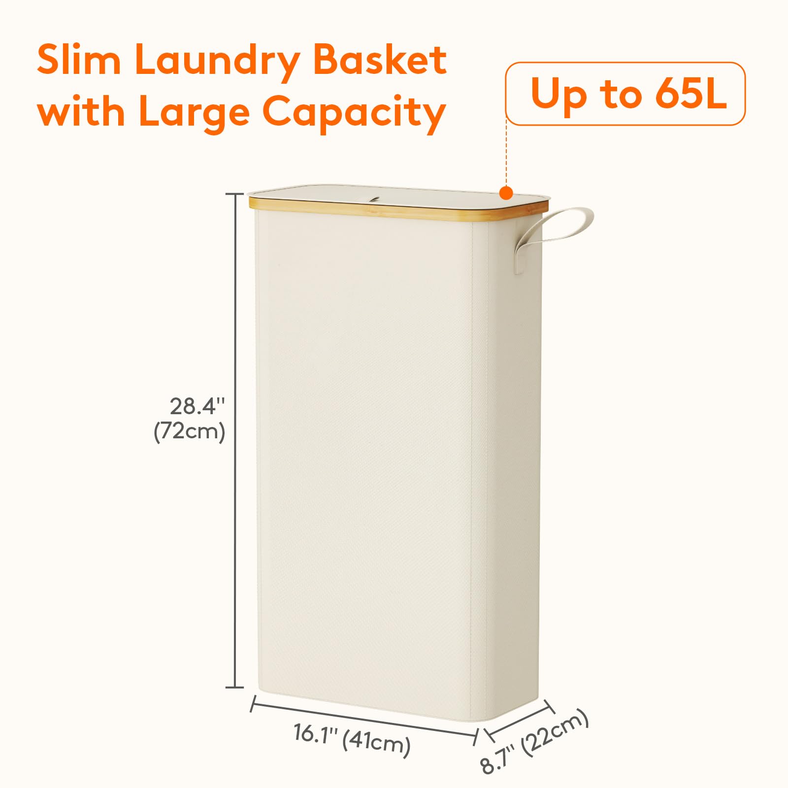 Foto 5 pulgar | Cesto De Ropa Lifewit De 65 Litros Con Tapa Y Bolsa Extraíble, Color Blanco - Venta Internacional.