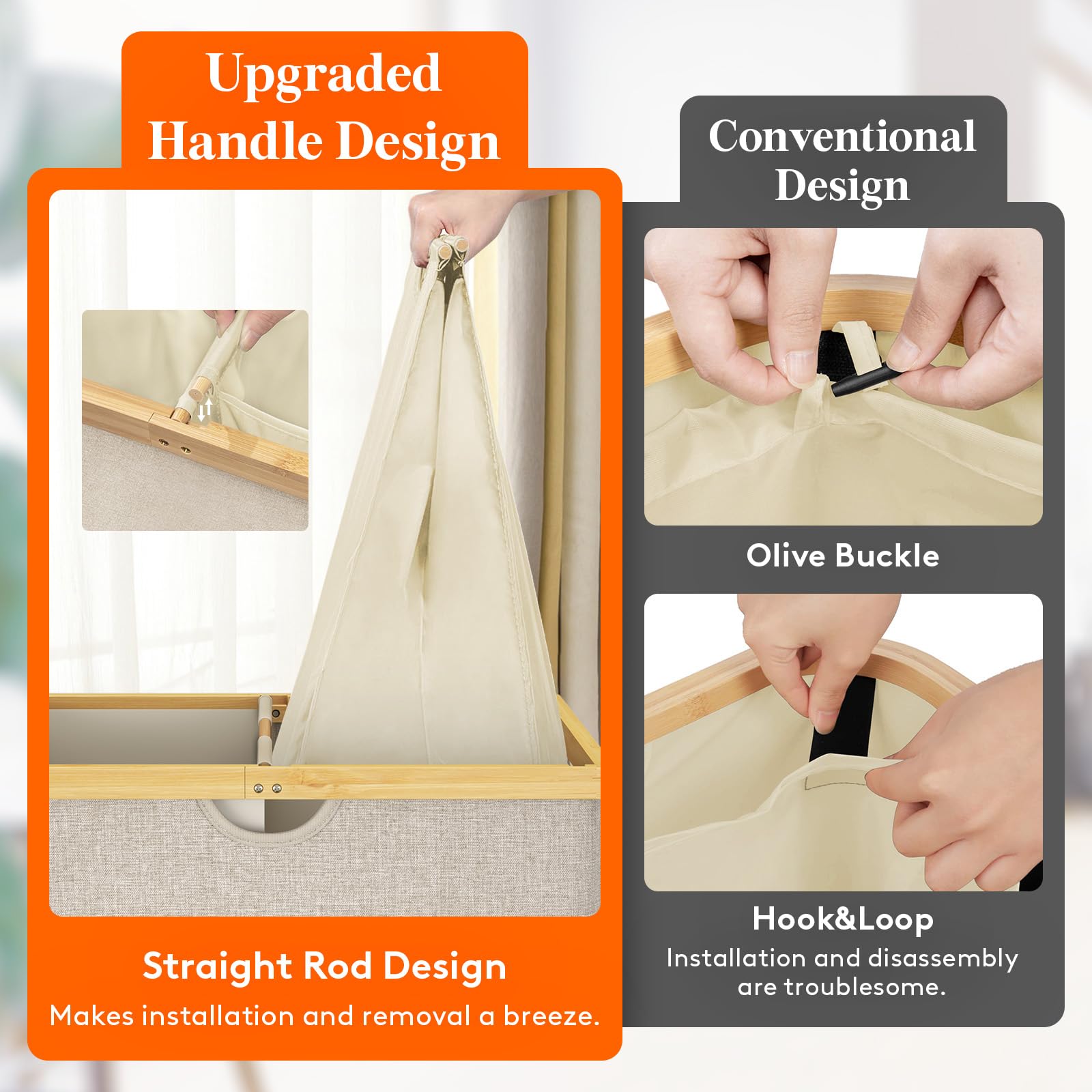 Foto 4 pulgar | Cesto De Ropa Lifewit, 160 L, Doble Con Tapa, Bambú, Color Beige - Venta Internacional.