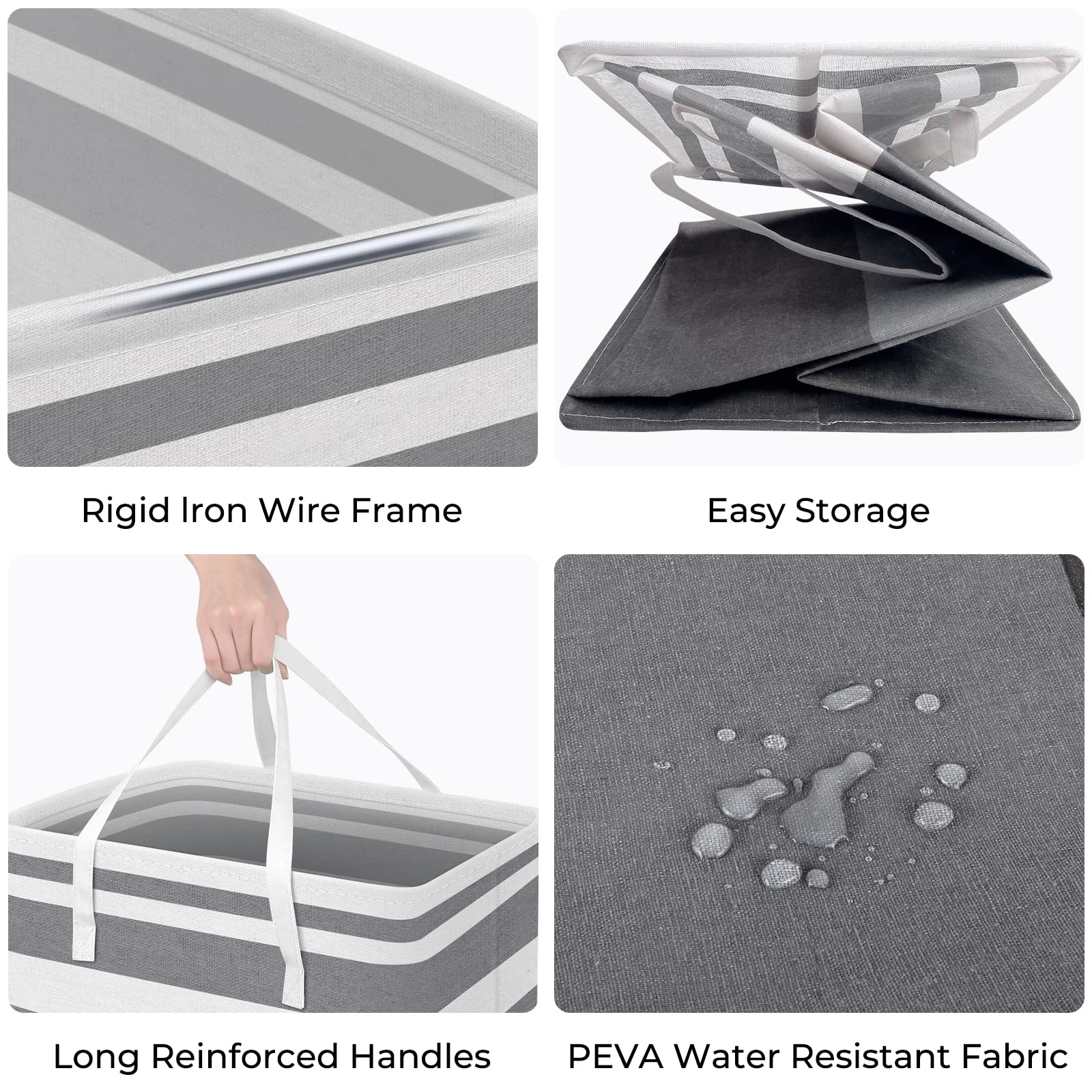 Foto 3 pulgar | Cesto De Ropa Sucia Homehacks, Impermeable, 125 L, Con Asas Extendidas - Venta Internacional.