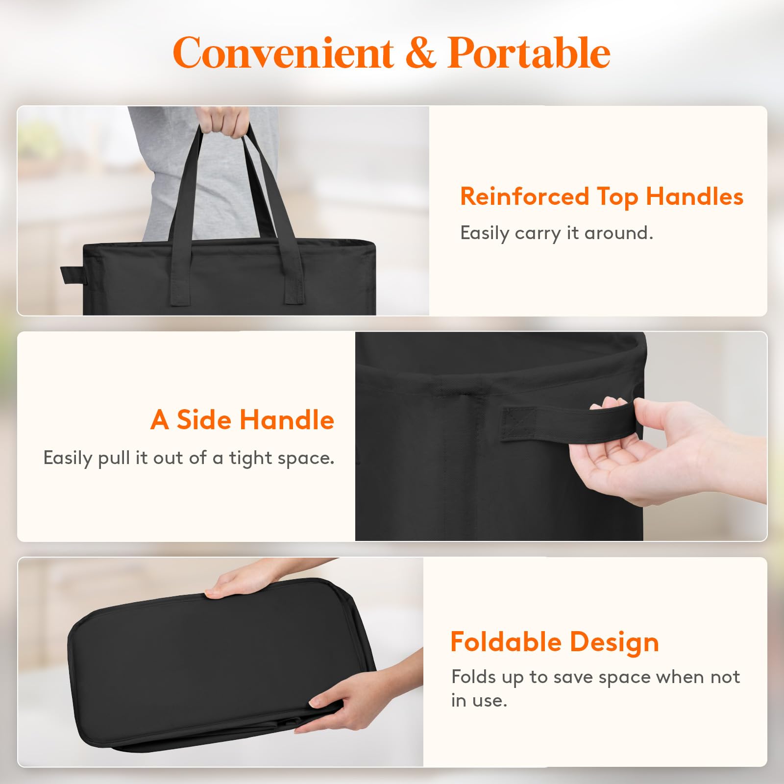 Foto 5 pulgar | Cesto De Ropa Lifewit, 50 L, 2 Unidades, Delgado, Con Asas, Negro - Venta Internacional.