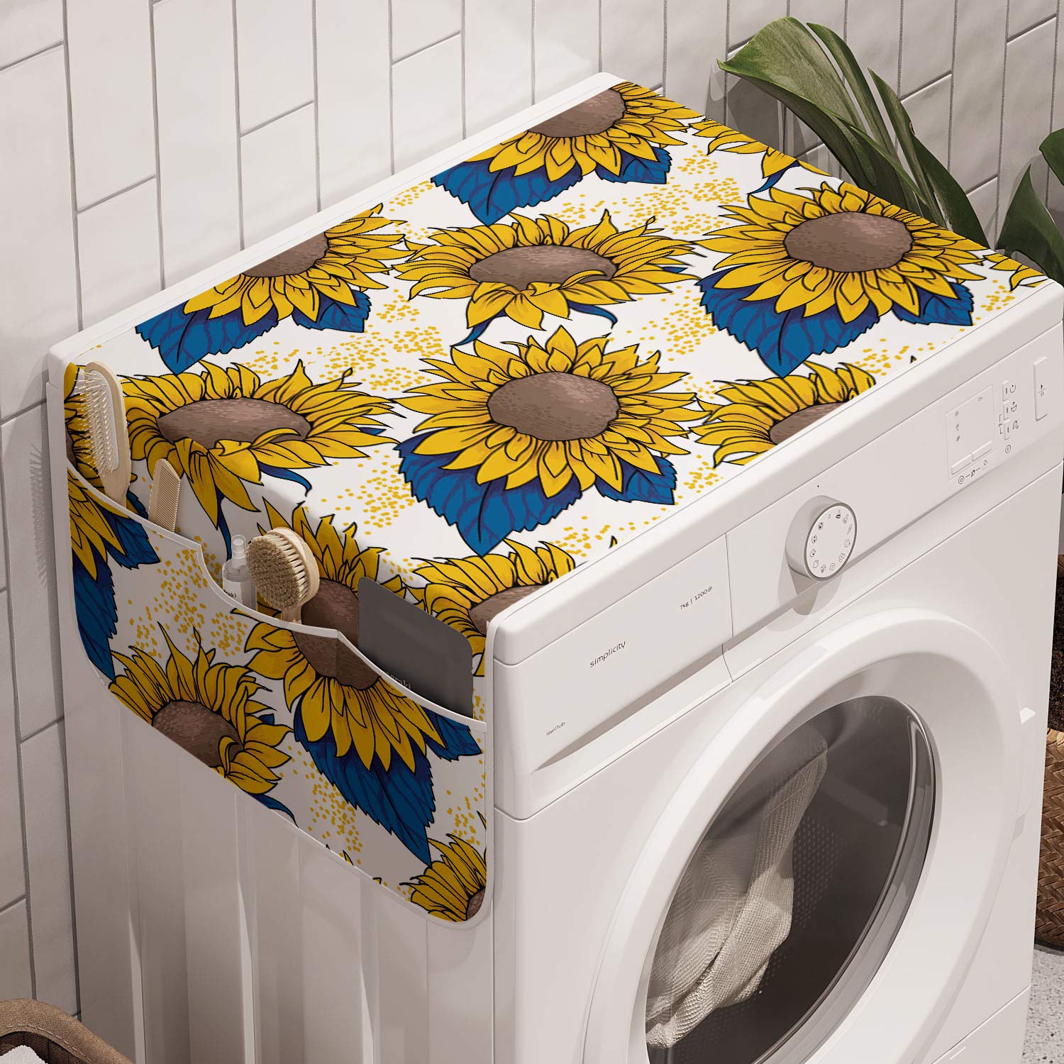 Foto 1 | Organizador Para Lavadora Ambesonne Sunflower Yellow Blue - Venta Internacional.