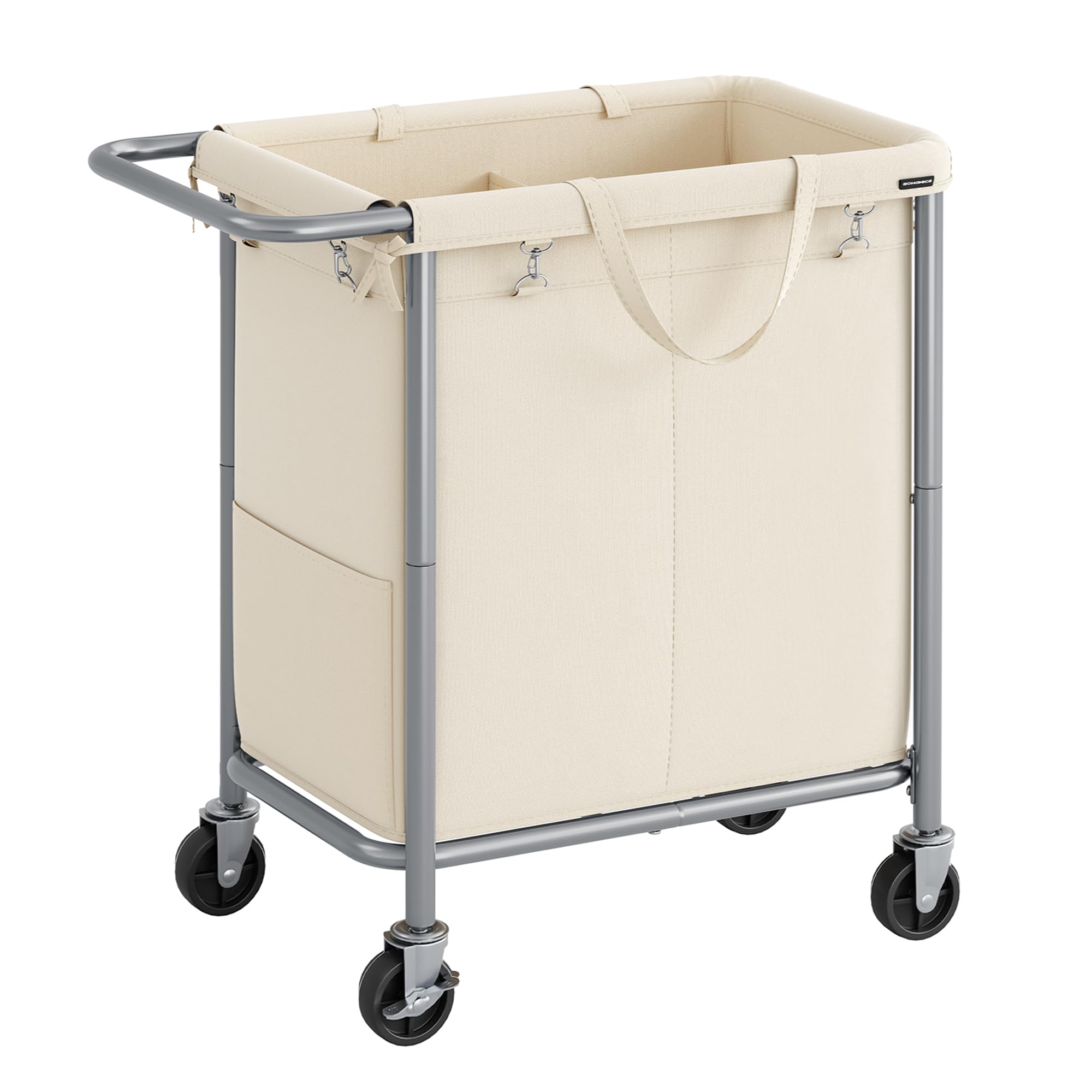 Foto 2 pulgar | Cesta De Lavandería Songmics Rolling 140l Con Ruedas De 2 Secciones - Venta Internacional.