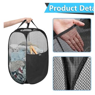 Foto 3 | Cesta Plegable De Malla Para Ropa Sucia Organizador Belug, Negro