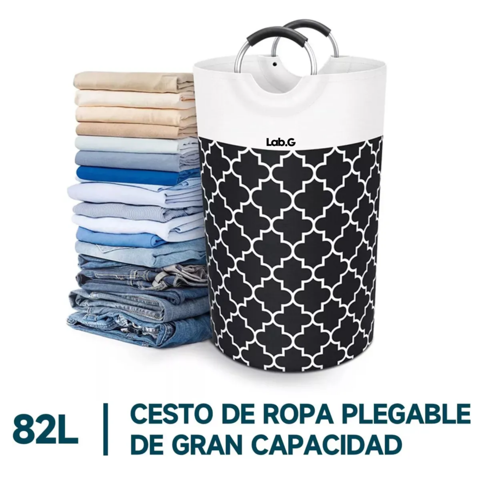 Foto 5 pulgar | 2*cesta De Ropa Plegable Para Ropa Sucia Gran Capacidad 82l Lab.g,  Color Negro