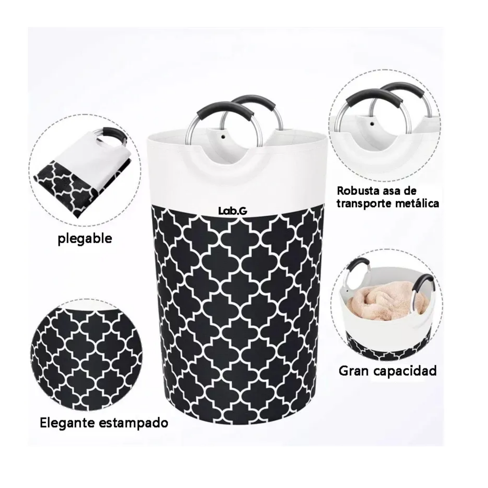 Foto 6 pulgar | 2*cesta De Ropa Plegable Para Ropa Sucia Gran Capacidad 82l Lab.g,  Color Negro