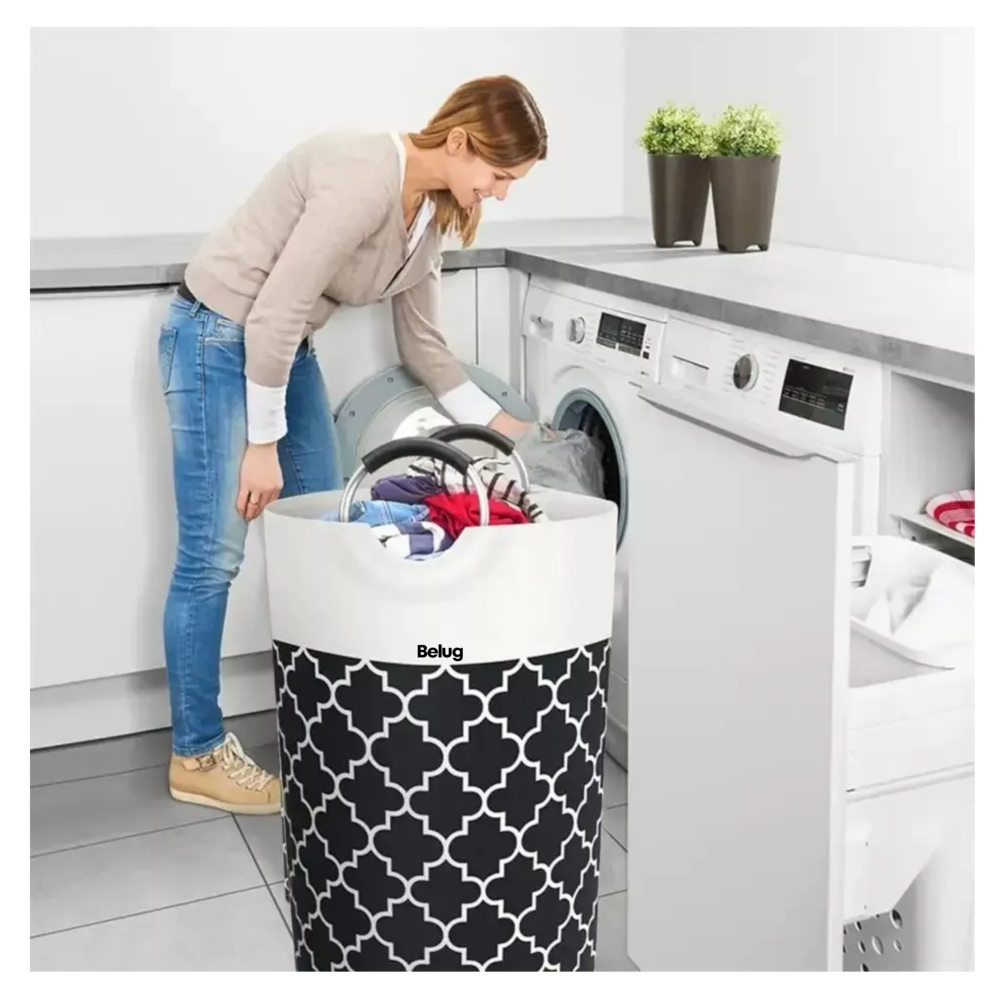 Foto 2 | 2*cesta De Ropa Plegable Para Ropa Sucia Gran Capacidad 82l Belug,  Color Negro