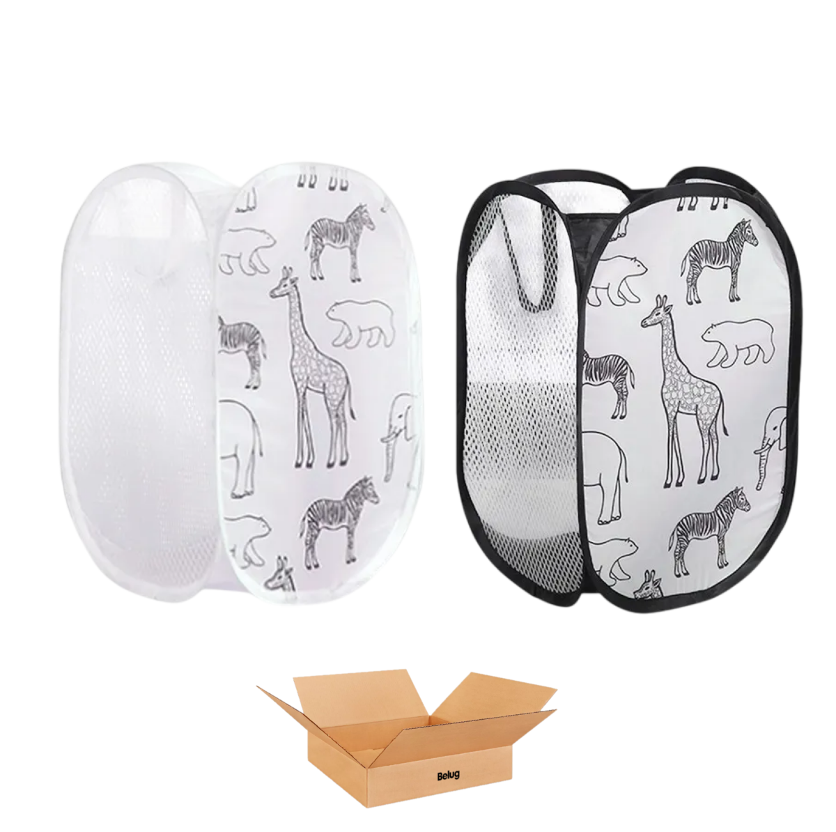Foto 2 pulgar | 2 Pcs Cesto Belug Ropa Sucia De Malla Plegable Organizador Colgar Negro/blanco