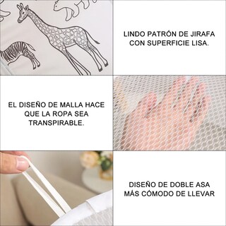 Foto 4 | 2 Pcs Cesto Belug Ropa Sucia De Malla Plegable Organizador Colgar Negro/blanco