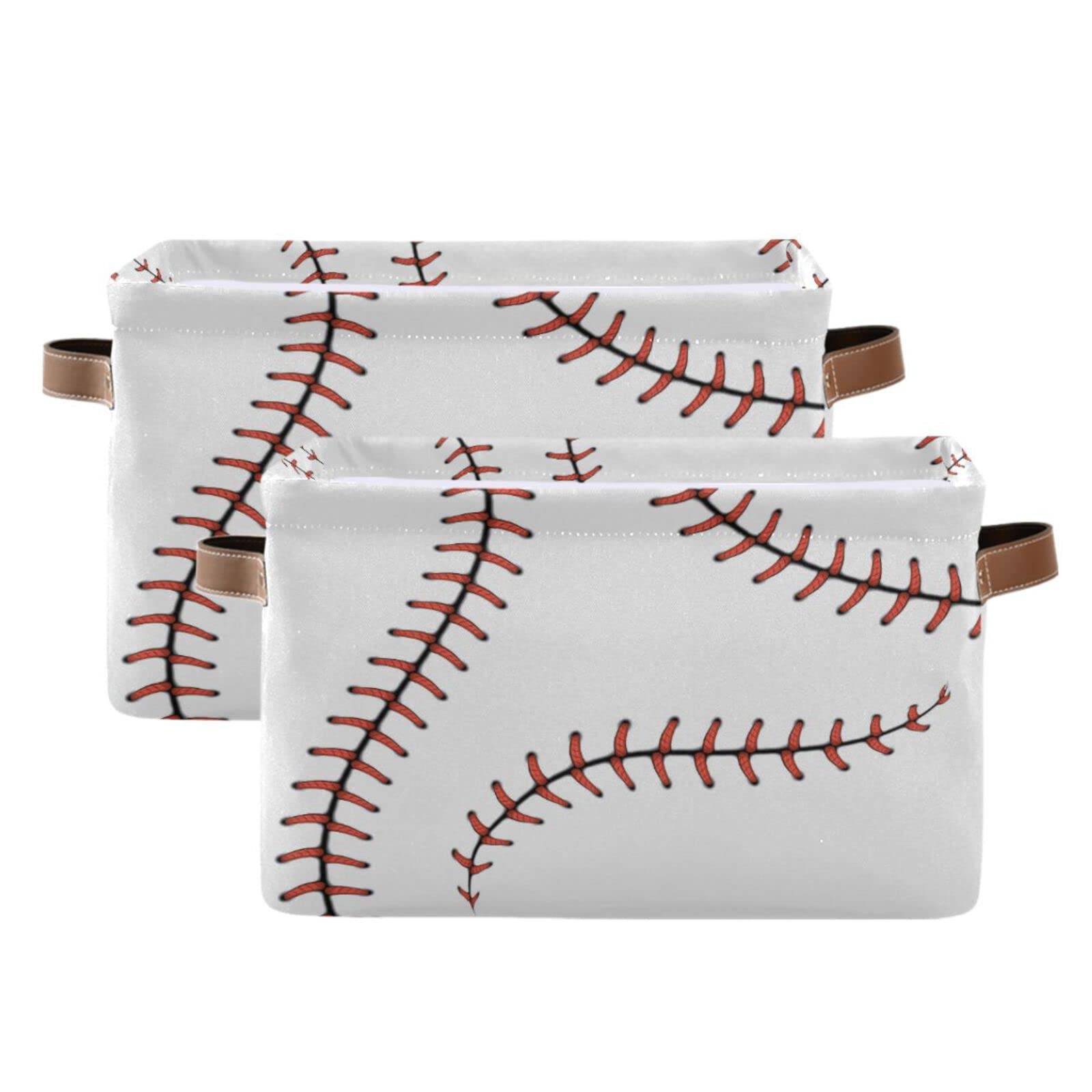 Foto 2 pulgar | Cesta De Almacenamiento Auuxva Con Puntadas De Béisbol Para Deporte - Venta Internacional.