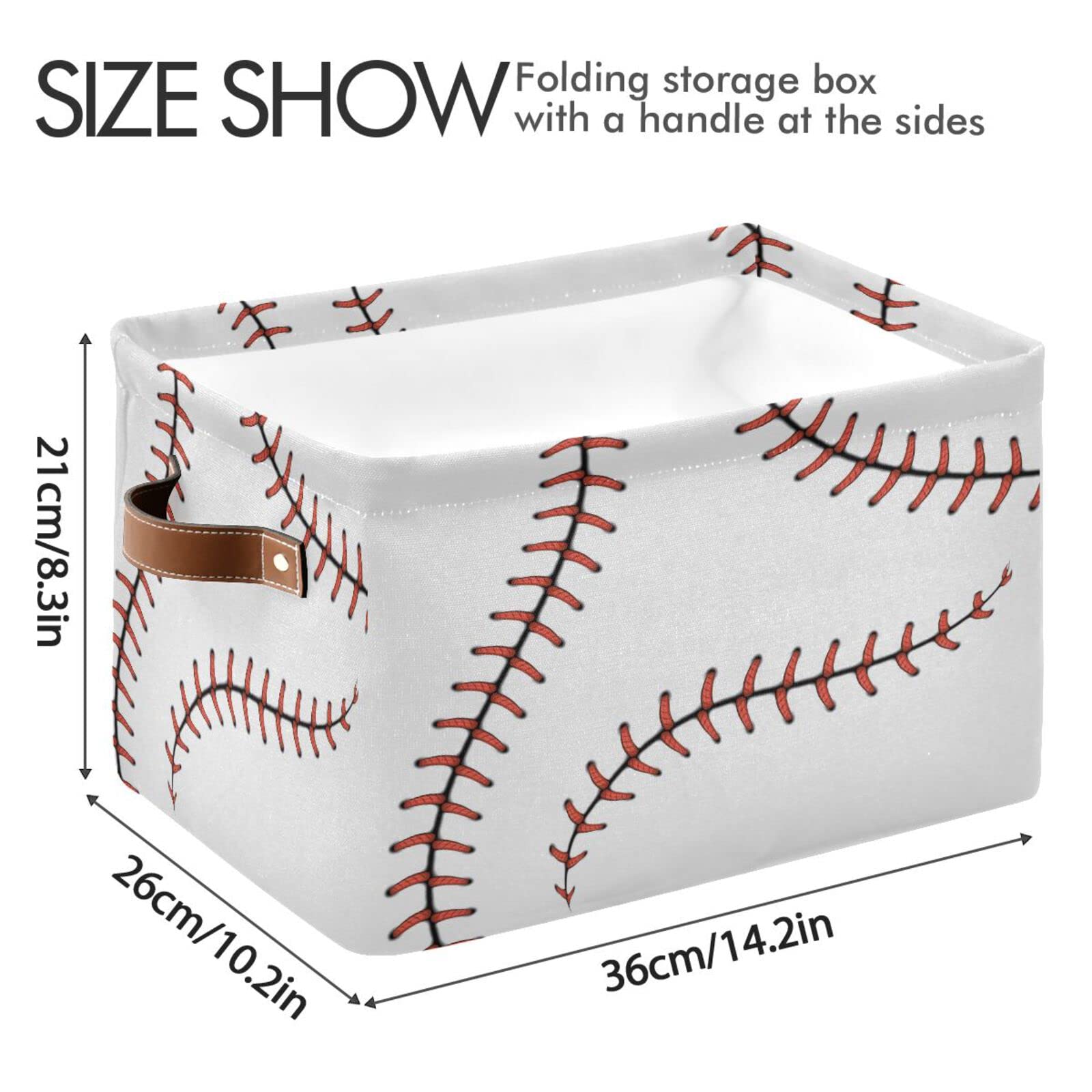 Foto 4 pulgar | Cesta De Almacenamiento Auuxva Con Puntadas De Béisbol Para Deporte - Venta Internacional.