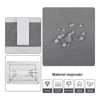 Foto 2 | Cesto Grande P/ropa Sucia Y Lavandería Plegable De 75l, 2 Pz Raya Orizontal Lab.g Gris