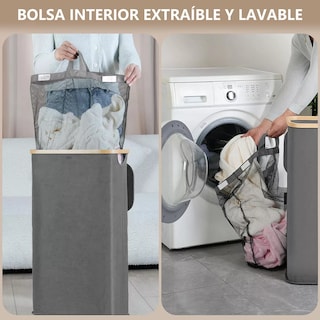 Foto 3 | Cesto Para Ropa Sucia 110l Plegable Portátil Eo Safe Imports Esi-18798 Gris