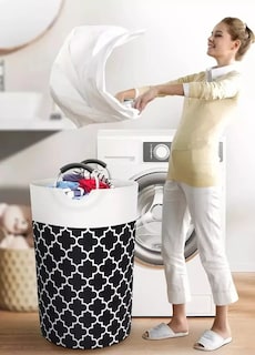 Foto 4 | Cesto De Ropa Tucson Sucia Canasta Plegable De Tela Oxford De 82 L Color Blanco Cas
